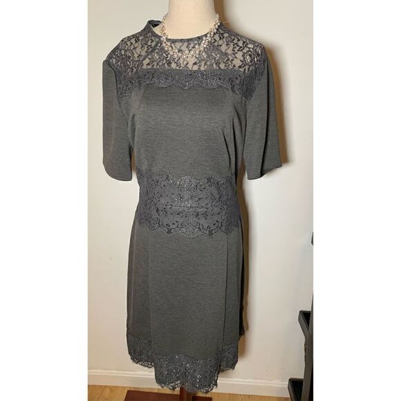 Donna Morgan size 12 gray stretchy dress - Picture 1 of 5